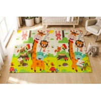 Happy Oyun Matı Arabalar ve Hayvanlar Katlanabilir 150*200 cm